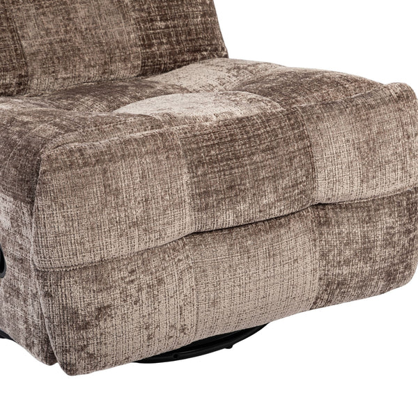 Relaxfauteuil Mila handmatig & draaibaar met unieke schommelstand - Bruine stof