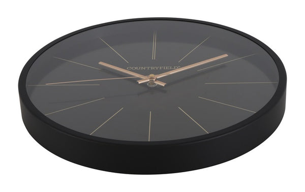 Wandklok Copper L rond zwart Countryfield Ø50.5 cm (NIEUW)