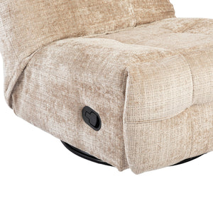 Relaxfauteuil Mila handmatig & draaibaar met unieke schommelstand - Beige stof