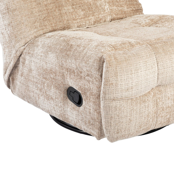 Relaxfauteuil Mila handmatig & draaibaar met unieke schommelstand - Beige stof