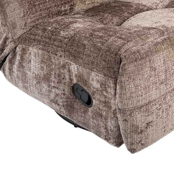Relaxfauteuil Mila handmatig & draaibaar met unieke schommelstand - Bruine stof