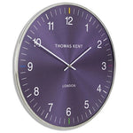 Thomas Kent wandklok "Oyster" rond Paars/zilver large  - Ø65 CM