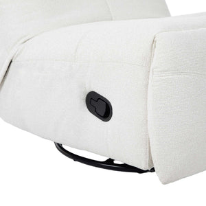 Relaxfauteuil Izzy handmatig & draaibaar met unieke schommelstand - Witte stof (Off white)