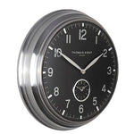 Thomas Kent wandklok "Timekeeper" rond Zwart/Zilver - Ø48 CM