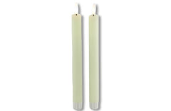 2 stuks LED Dinerkaars rustiek crème - 24 cm hoog + afstandsbediening (Countryfield)
