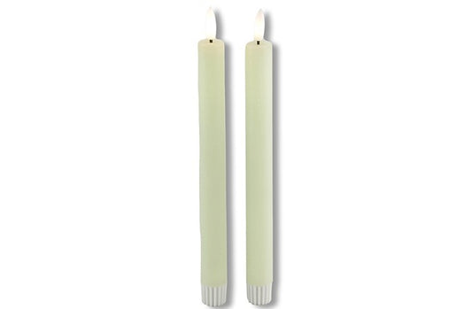 2 stuks LED Dinerkaars rustiek crème - 24 cm hoog + afstandsbediening (Countryfield)