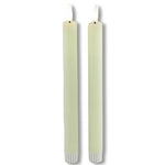 2 stuks LED Dinerkaars rustiek crème - 24 cm hoog + afstandsbediening (Countryfield)