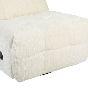 Relaxfauteuil Mila handmatig & draaibaar met unieke schommelstand - Witte stof (Off white)