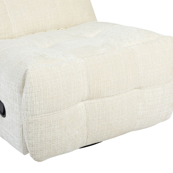 Relaxfauteuil Mila handmatig & draaibaar met unieke schommelstand - Witte stof (Off white)