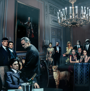 Glasschilderij filmsterren 100x100 cm