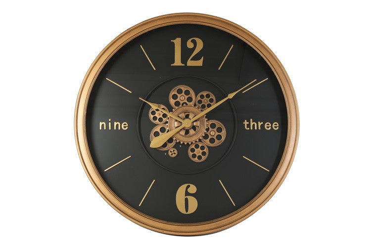 Grote radarklok Momentum rond zwart/goud Countryfield XL Ø80 cm (NIEUW)