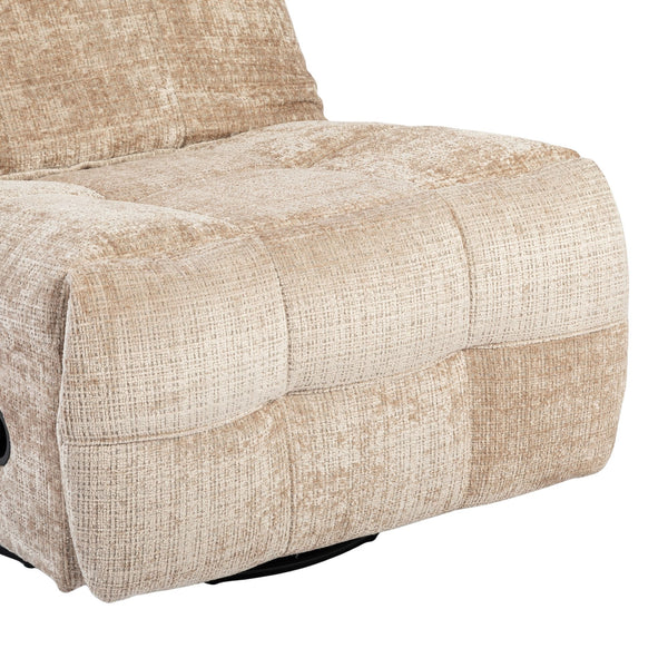 Relaxfauteuil Mila handmatig & draaibaar met unieke schommelstand - Beige stof