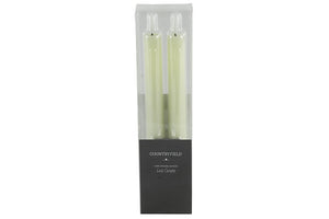 2 stuks LED Dinerkaars rustiek crème - 24 cm hoog + afstandsbediening (Countryfield)