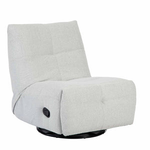 Relaxfauteuil Izzy handmatig & draaibaar met unieke schommelstand - Lichtgrijze stof