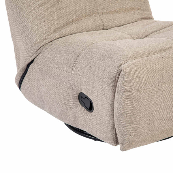 Relaxfauteuil Izzy handmatig & draaibaar met unieke schommelstand - Taupe stof