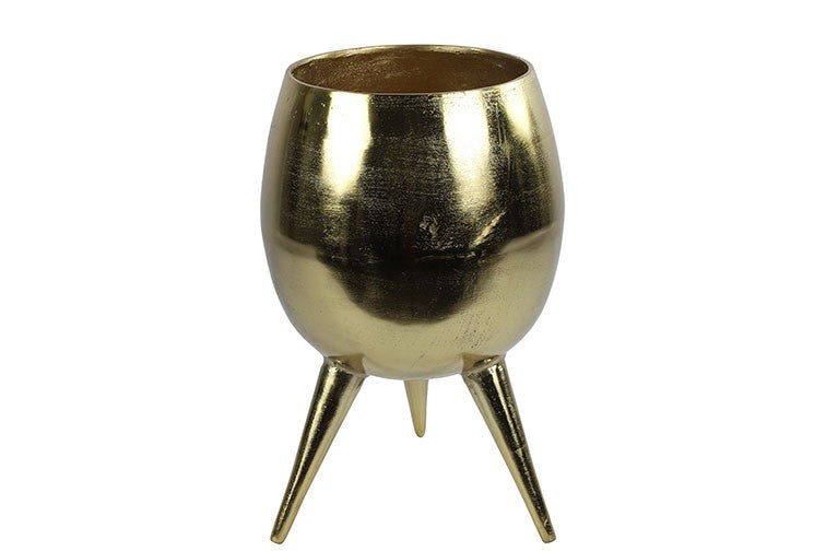 Vaas Lana  goud op pootjes - 33x33x45 cm