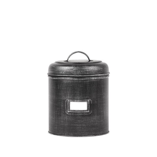 Opbergblik zwart metaal label 51 maat M 14x14x20 cm (magazijn opruiming)