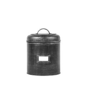 Opbergblik zwart metaal label 51 maat M 14x14x20 cm (magazijn opruiming)
