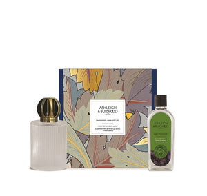 Ashleigh & Burwood Cadeauset  Geurlamp Elderberry helder glas + Purple Basil geurolie (NIEUW)