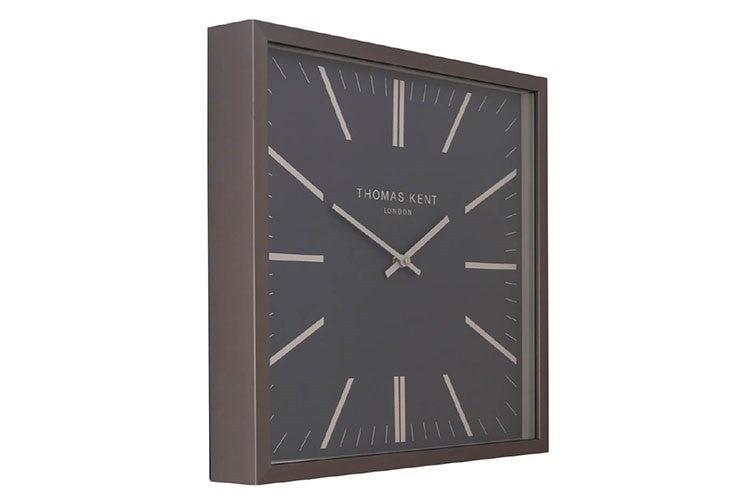 Wandklok vierkant Thomas Kent Smithfield Antraciet/grijs 60x60 cm
