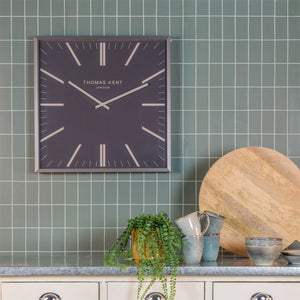 Wandklok vierkant Thomas Kent Smithfield Antraciet/grijs 60x60 cm