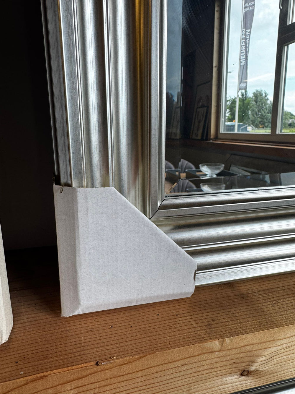 Luxe spiegel Zilveren sierlijst 88x140 cm facet geslepen  (magazijn opruiming)
