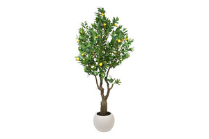 Kunst plant Citrus limon in pot groen/geel - 260 cm hoog
