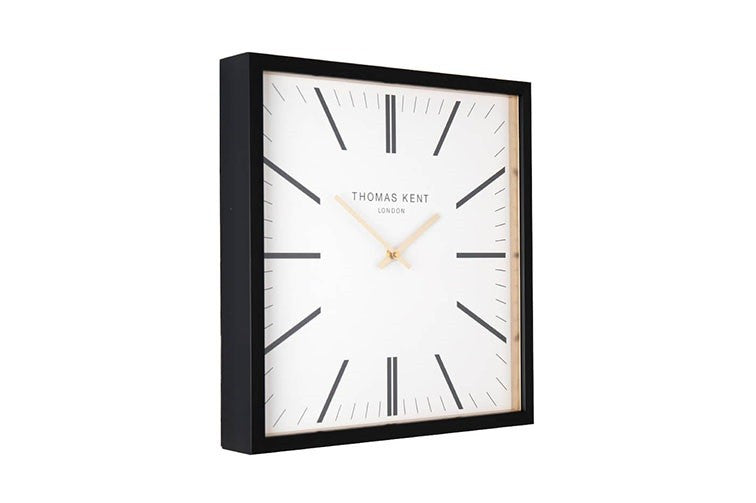 Wandklok vierkant Thomas Kent Smithfield London Wit/Zwart 40x40 cm