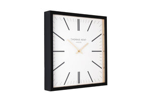 Wandklok vierkant Thomas Kent Smithfield London Wit/Zwart 40x40 cm