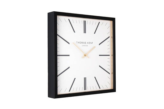 Wandklok vierkant Thomas Kent Smithfield London Wit/Zwart 40x40 cm, foto 2