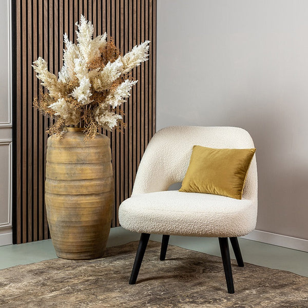 Ronde hoge vaas Titan zandsteen - 73 cm hoog