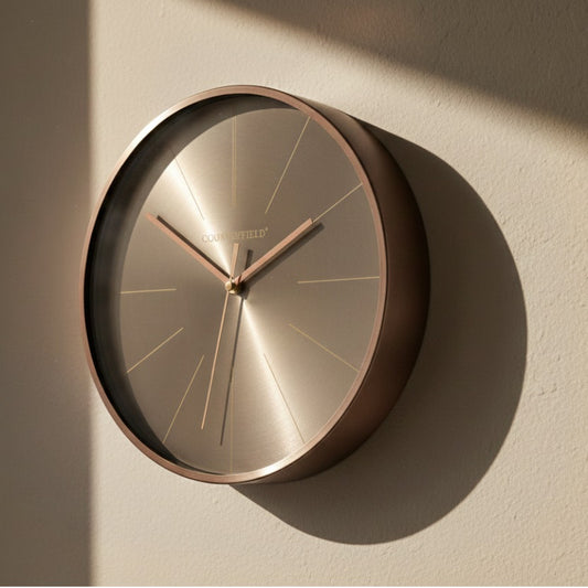 Wandklok Copper L rond brons Countryfield Ø50.5 cm