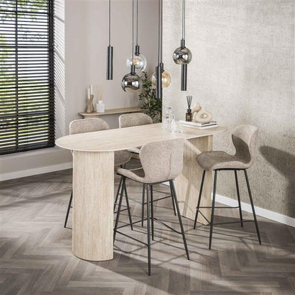 Bartafel Romano Arch plat ovaal 180x70 cm / Keramiek travertin