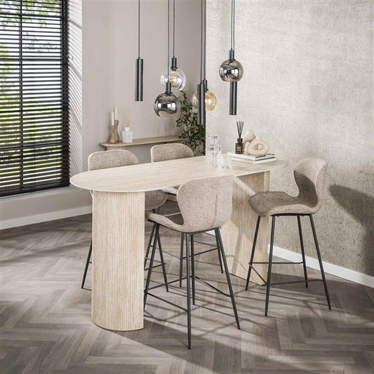 Bartafel Romano Arch plat ovaal 180x70 cm / Keramiek travertin