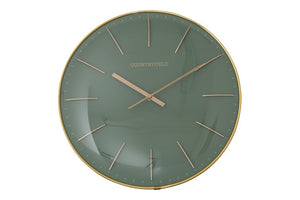 Wandklok Bellamy rond groen/goud Countryfield Ø35 cm (NIEUW)