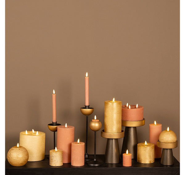 2 stuks LED Dinerkaars rustiek roze - 24 cm hoog + afstandsbediening (Countryfield)