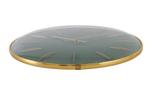 Wandklok Bellamy rond groen/goud Countryfield Ø35 cm (NIEUW)