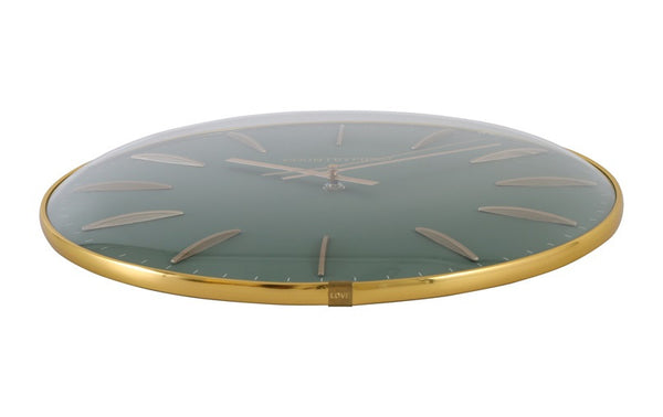 Wandklok Bellamy rond groen/goud Countryfield Ø35 cm (NIEUW)