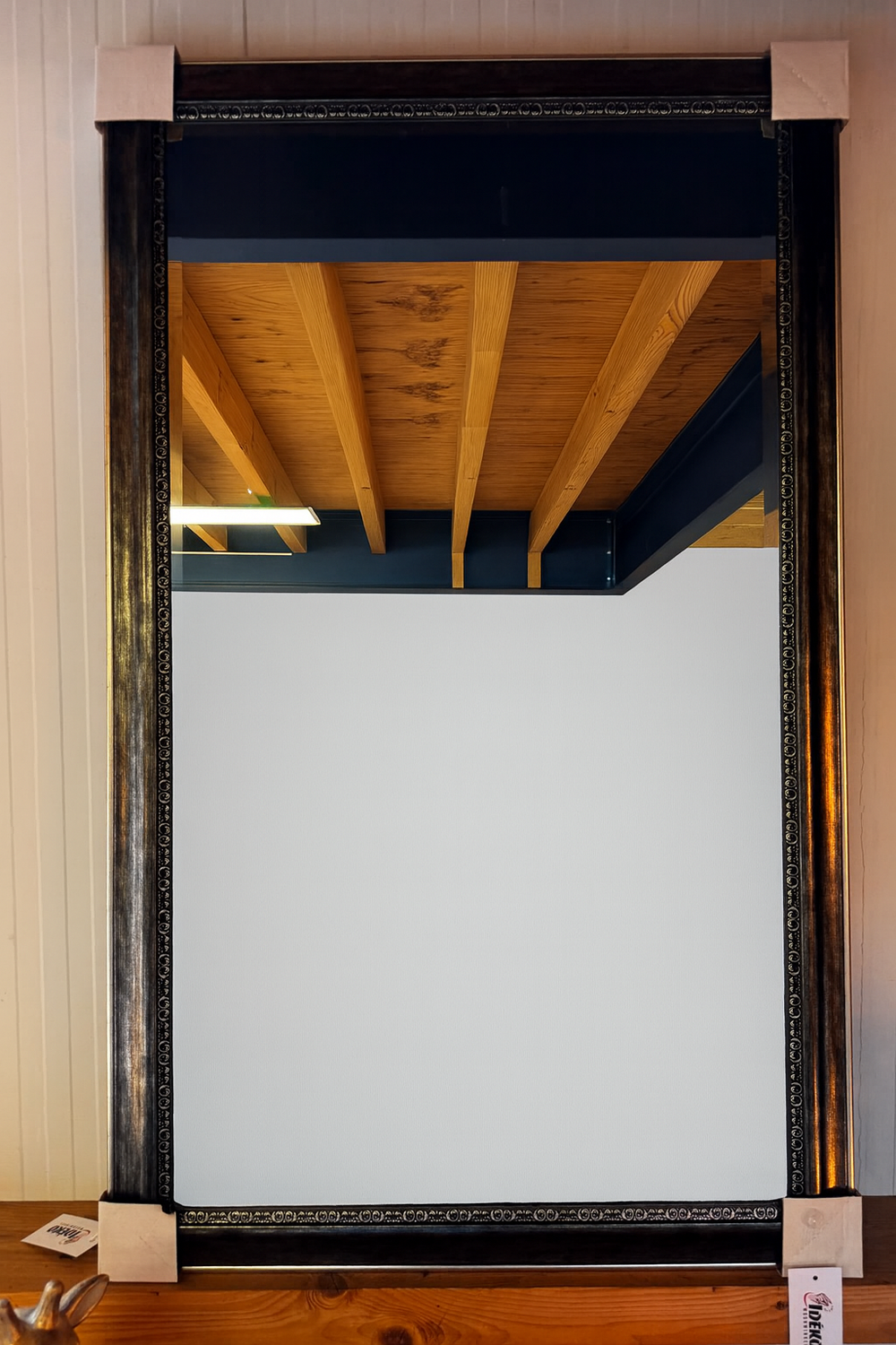 Luxe spiegel Zwart/gouden lijst  86x140 cm facet geslepen  (magazijn opruiming)