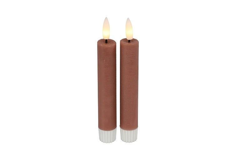 2 stuks LED Dinerkaars rustiek roze - 15 cm hoog + afstandsbediening (Countryfield)