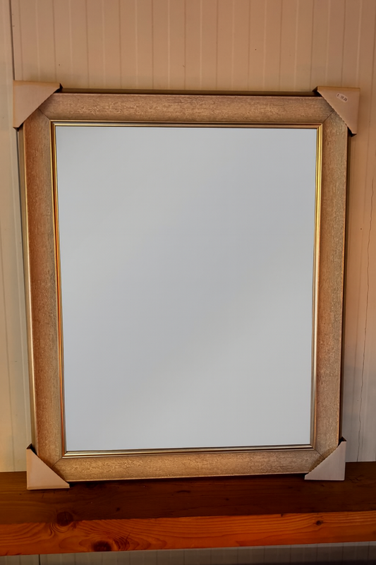 Luxe spiegel grijs/goud 70x85 cm facet geslepen  (magazijn opruiming)
