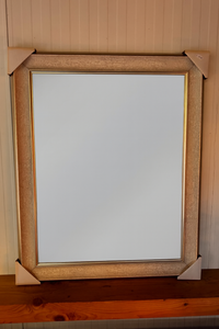 Luxe spiegel grijs/goud 70x85 cm facet geslepen  (magazijn opruiming)