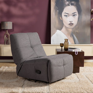 Relaxfauteuil Izzy handmatig & draaibaar met unieke schommelstand - Antraciet stof