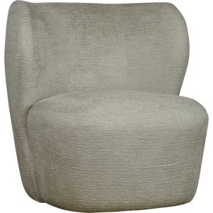 Fauteuil Ronda zonder armleuning halfrond Fusion stof Shell 196 licht/beige kleur (Magazijn sale)