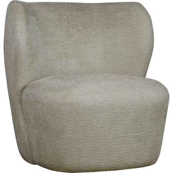 Fauteuil Ronda zonder armleuning halfrond Fusion stof Shell 196 licht/beige kleur (Magazijn sale)