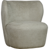 Fauteuil Ronda zonder armleuning halfrond Fusion stof Shell 196 licht/beige kleur (Magazijn sale)