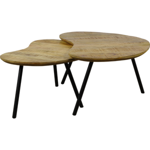 Salontafel set 2 delig Abe hartvormig mangohout (magazijn opruiming)