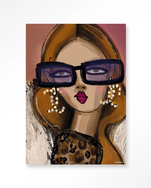 Glasschilderij "Diva" Urban Cotton - Leverbaar in verschillende afmetingen