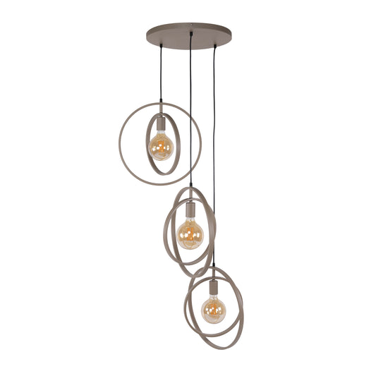 Hanglamp Turn Around getrapt 3-lichts beige
