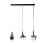 Hanglamp 3L mix grey shaded / Artic zwart